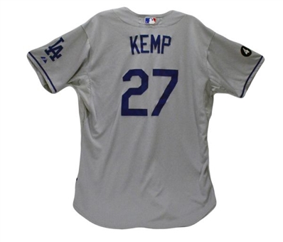 2011 Matt Kemp Game Worn Dodgers Road Jersey